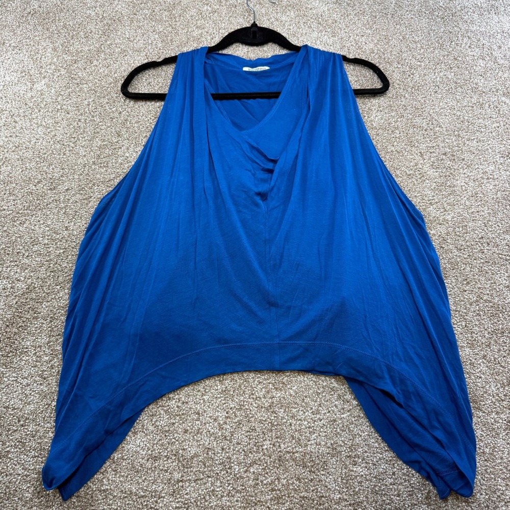 Bordeaux Los Angeles Royal Blue Crossover Open Back Sharkbite Tank Top Large NEW